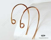 14K Rose Gold Filled Earwires 20 Gauge F418RGF Marked 1/20 14K- 10 pcs