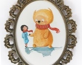 Original Art, Framed Watercolor "Walk with Me" - OOAK