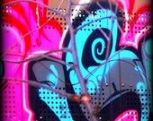 Grafitti Train Art Spray Paint Street Art 8x10 Pink Red Blue Grey Black