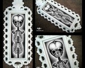 White Skeleton - Original Drawing - Skulls Skeletons Macabre Dark Art Bones Taxidermy Death Day of the Dead Horror Spooky Gothic Creepy