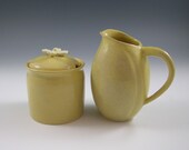 Dogwood Flower Sugar and Creamer Ceramic Set in Yellow
