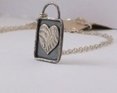 Heart Necklace  Heart Jewelry Artisan Handmade Metalwork Sterling Silver