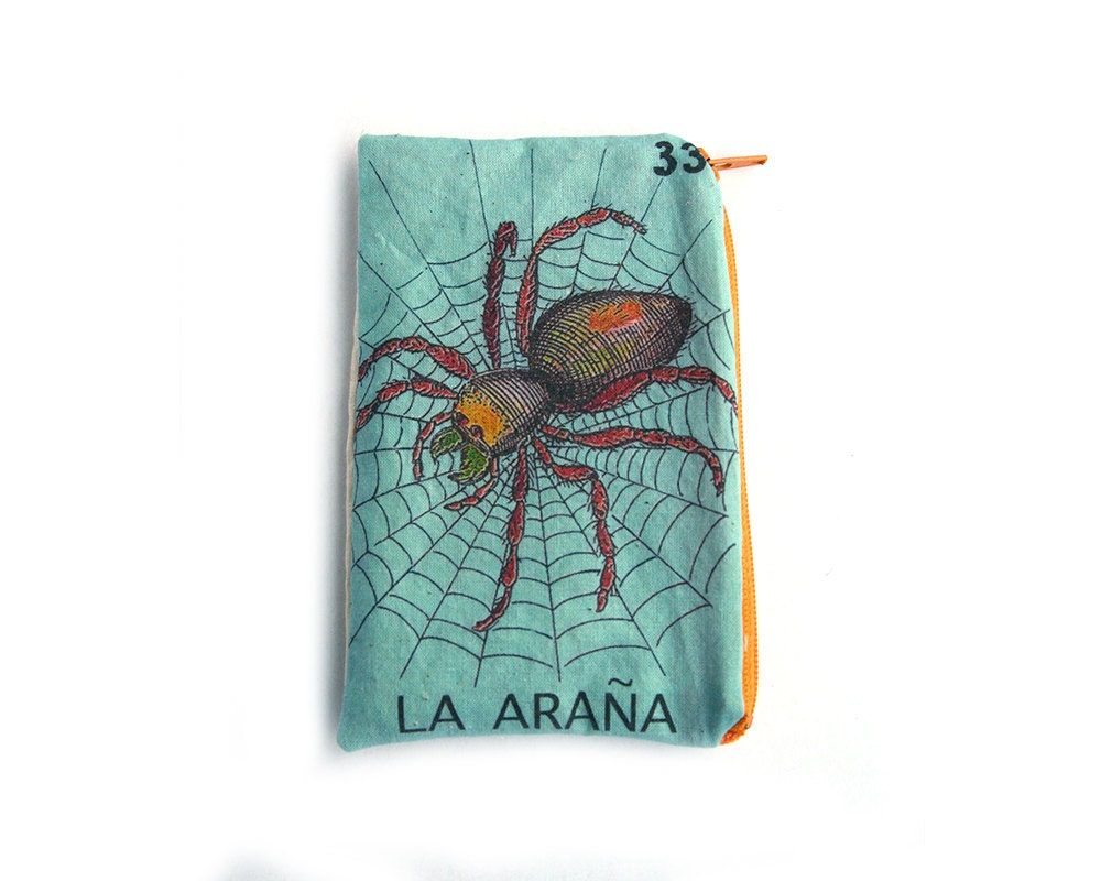 La Araña "The Spider" Mexican Loteria Makeup Bag - School Supply Pouch
