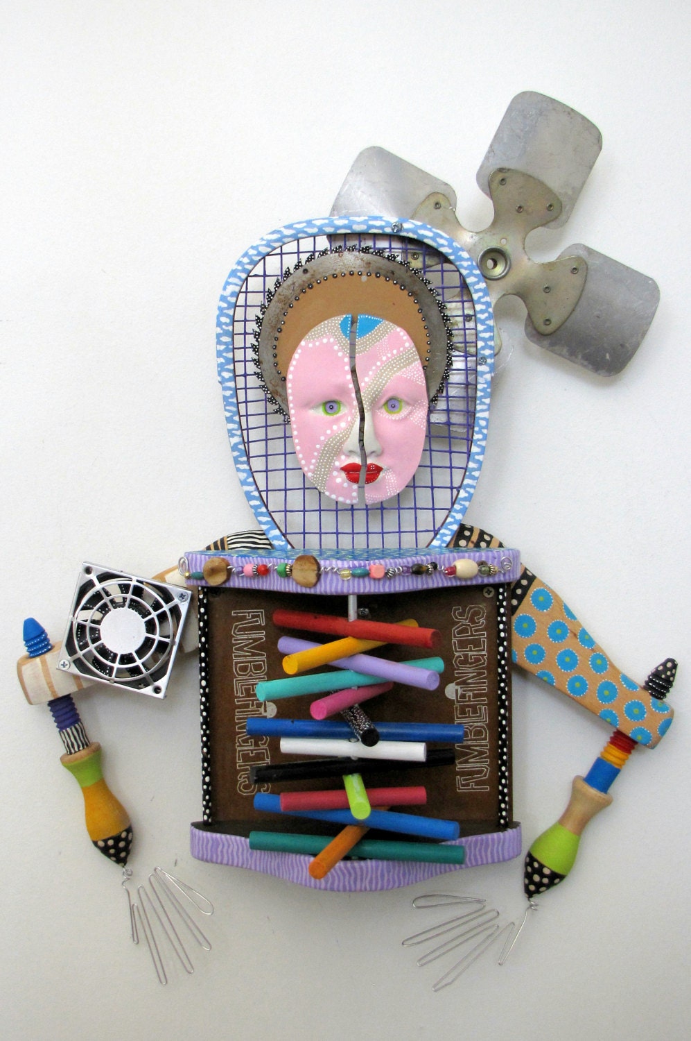 YOU ARE FANTASTIC  For those who like whimsical polymer FuN FuNkY Art recycled found object sculpture