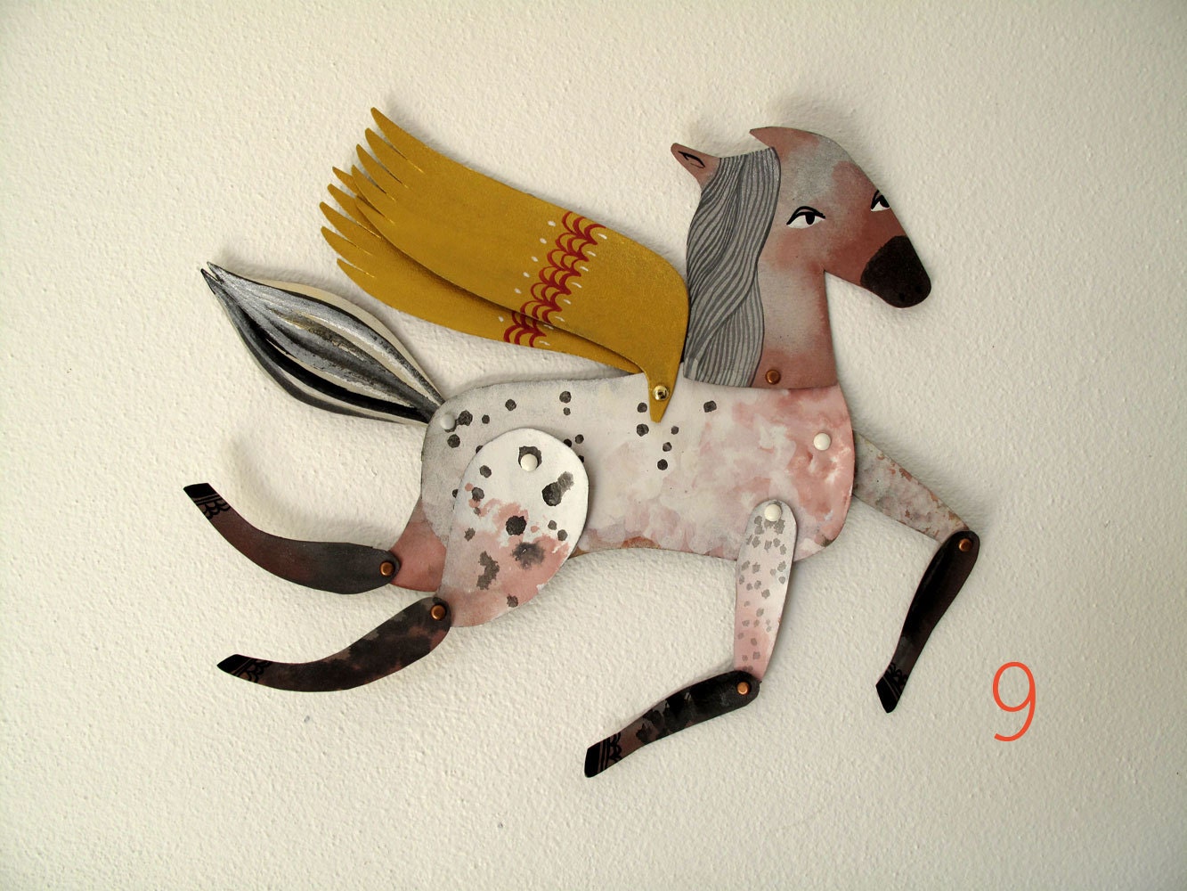 Pearl / Appaloosa Horse Articulated Decoration  / Hinged Beasts Series
