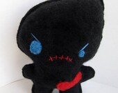 Angry Black Foodoo Doll - Recycled Wool Plush Toy
