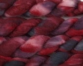 New colorway - Handpainted Bluefaced Leicester Wool Roving in Queen of Hearts