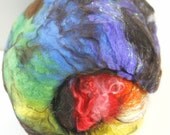 Art Batt Spinning Felting Fiber- Chocolate Rainbow- Totally Textured Jazzturtle Artisan Batt