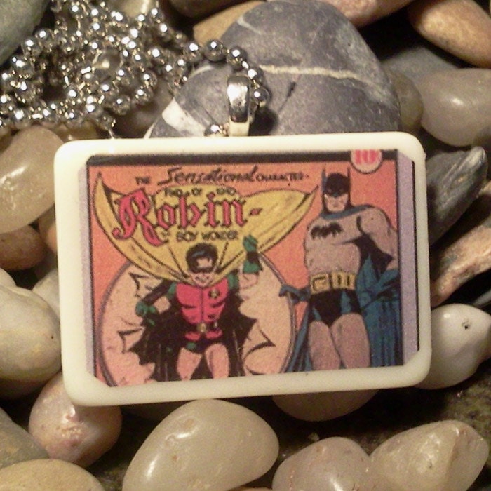 Batman and Robin Comic Pendant