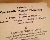 1944 Copyright Tabers Cyclopedic Medical Dictionary Antique Reference Book