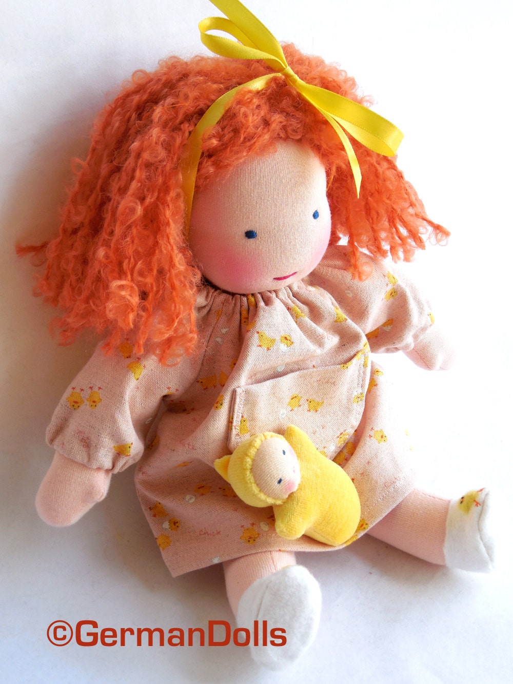 GermanDolls 12 inch Doll, Cute Little Chicks, Doll Made in the Waldorf Tradition