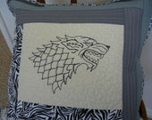 Game of Thrones quilted pillow Stark wolf sigil