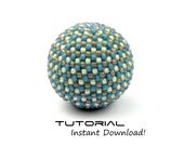 Beaded Bead Tutorial TITANIC 29mm Pattern Instructions Peyote Beadweave To Cover 25mm Beads