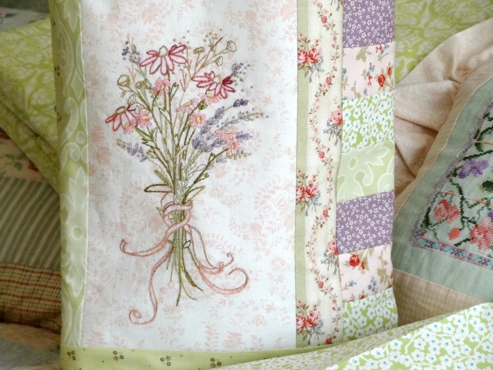 Wildflower Bouquet Hand Embroidery Tote Bag Tutorial PDF Pattern
