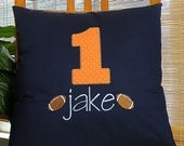 Football Pillow, Personalized Football Pillow, Throw Pillow, Appliqued Pillow, Personalized Pillow