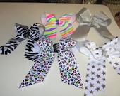 Patterned Cheer Bows custom order ponytail holder