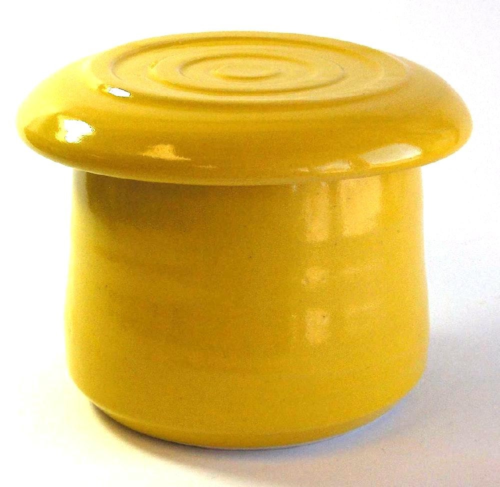French Butter Keeper -  Yellow Glaze