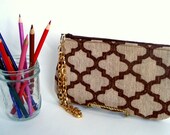 Wristlet, iPhone Case, Small Purse, Moroccan, Preppy, Handmade in Austin, Texas