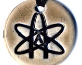 Atheist Symbol Ceramic Necklace in Mocha