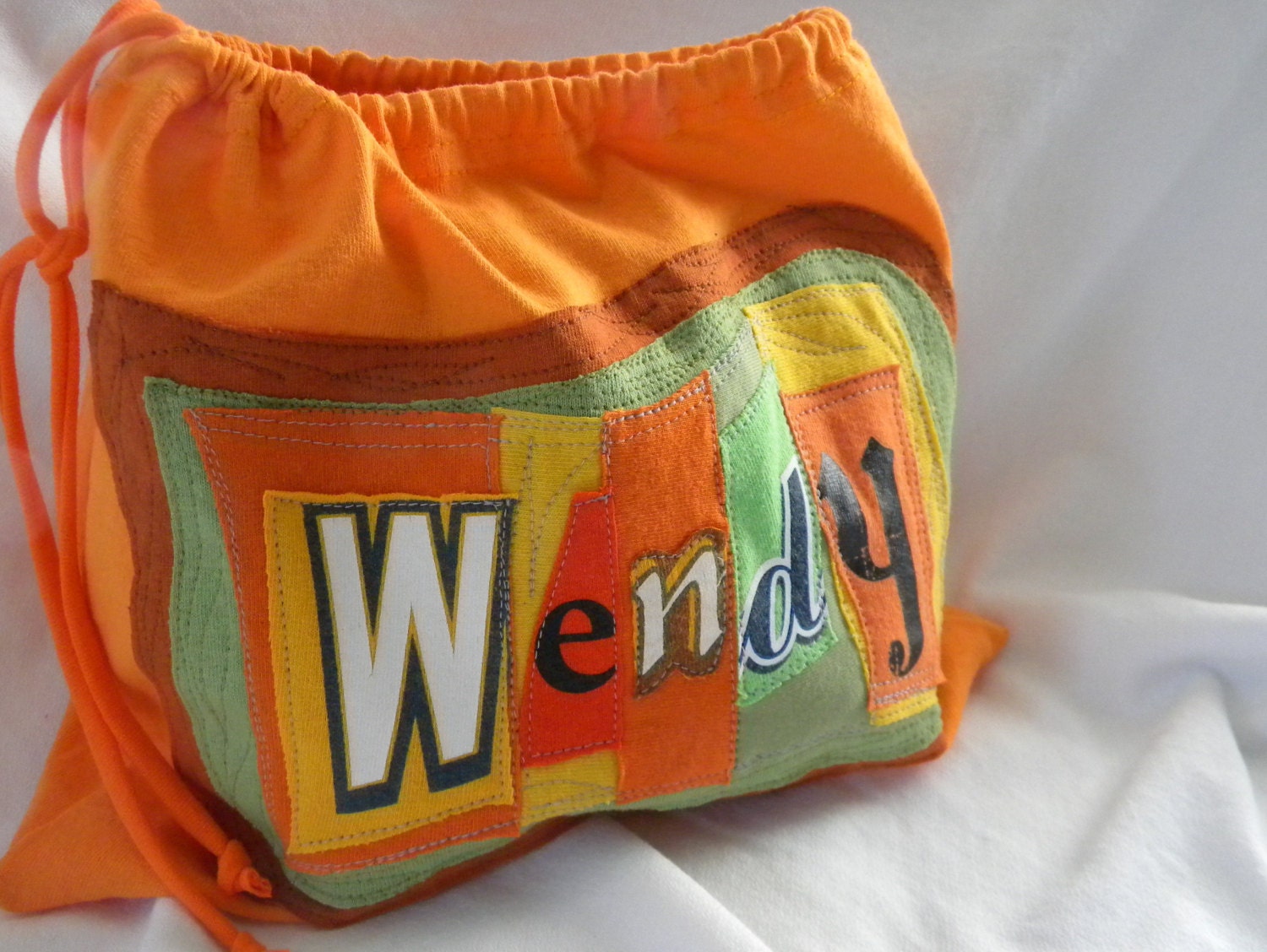 Name your Stuff ONE What's Your Word LINED Wristlet  Pouch Custom made 100% from tshirt sleeves material & fonts