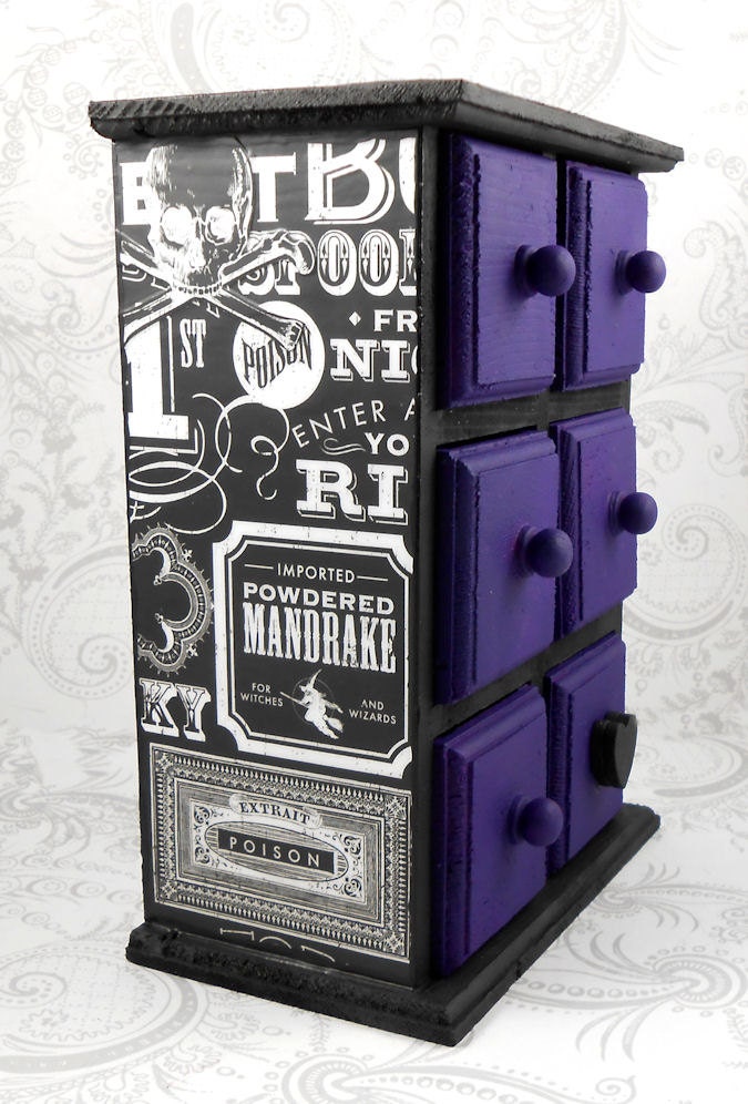 Black and Purple Halloween Inspired Stash Jewelry Box