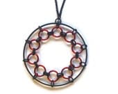 Black and Red Spirograph Necklace