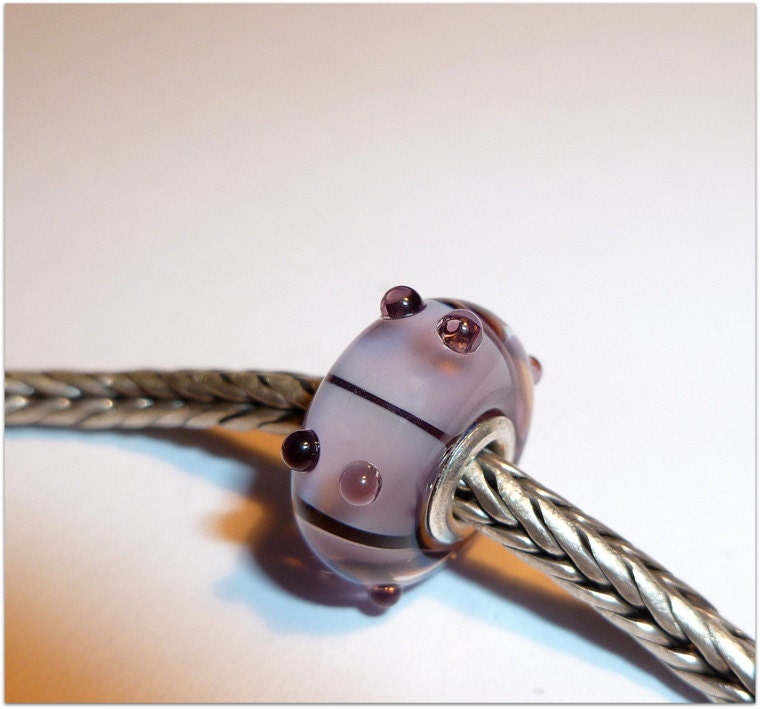 Luccicare Lampwork Bead - Carrousel -  Lined with Sterling Silver