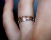 Pink Gold and Sterling Silver set of 5 Ultra Thin Stacking rings