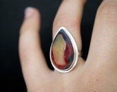 Watercolor Agate Druzy ring -- PRE-MADE
