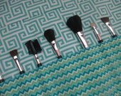 Makeup brush roll, Crochet hook organizer , paintbrush roll ,chevron