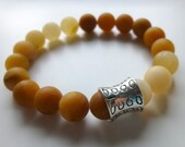 Matte Yellow Jade Stretch Bracelet