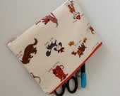medium zipper pouch comic relief dogs