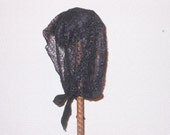 Vintage  black  lace bonnet cap