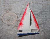 vintage nautical sail brooch pin