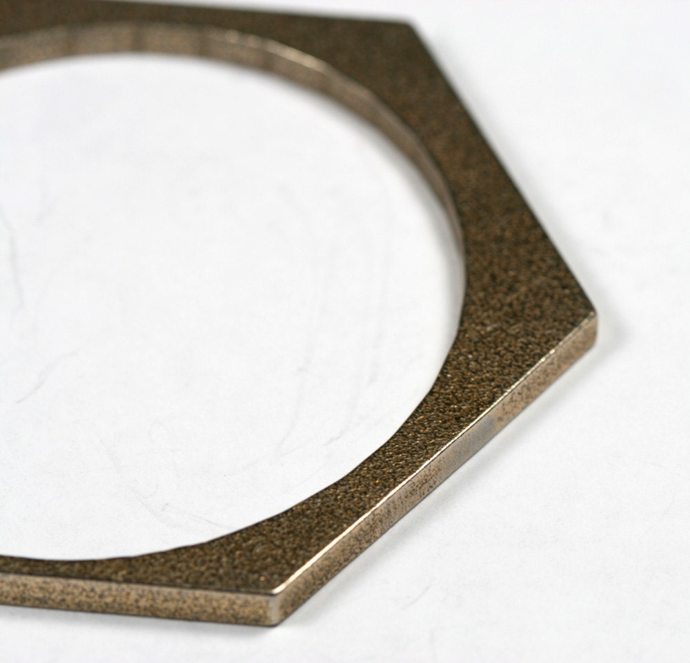Geometric Hexagon Bangle Bracelet