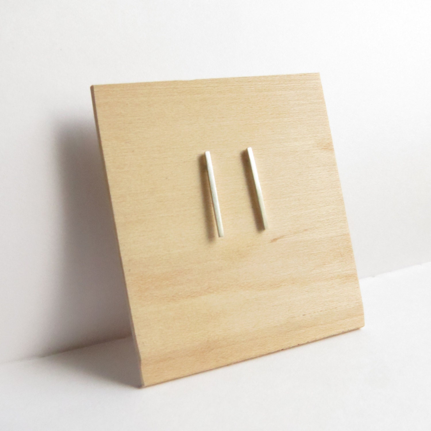 Minimalist Sterling Silver Graphic Bar Stud Earrings
