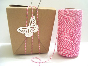 Pink Sorbet Bakers Twine - Pink & White - 15 yards sampler Il_570xn