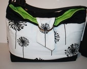 Diaper Bag Purse Diaper Tote  Hobo  lots of pockets Dandelion Lime / messenger strap XcessRize Designs
