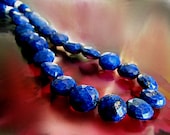 Lapis Lazuli, Coins, Faceted, pyrite, blue, flat, round