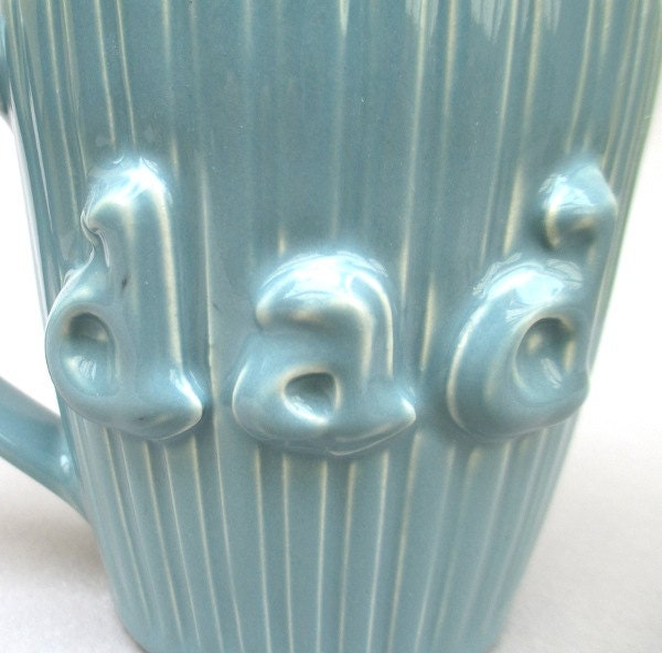Pinstriped DAD Mug - Robins Egg Blue - Handmade stoneware pottery