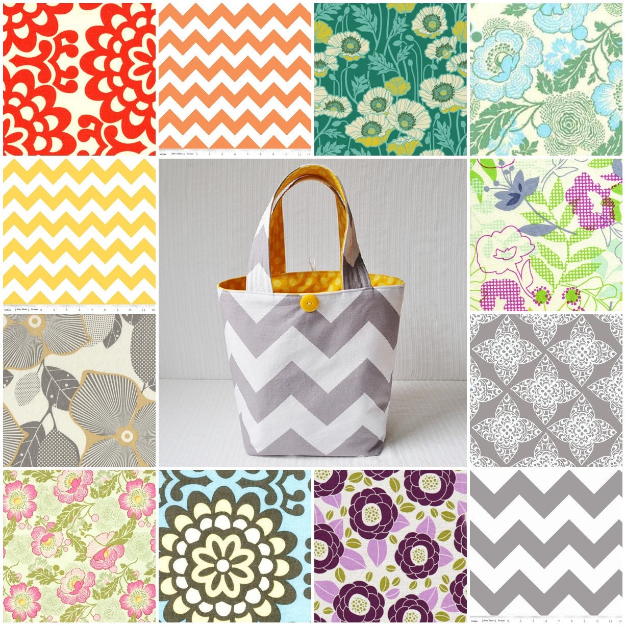 Design Your Own Reversible Project Bag - Custom Medium Cotton Tote