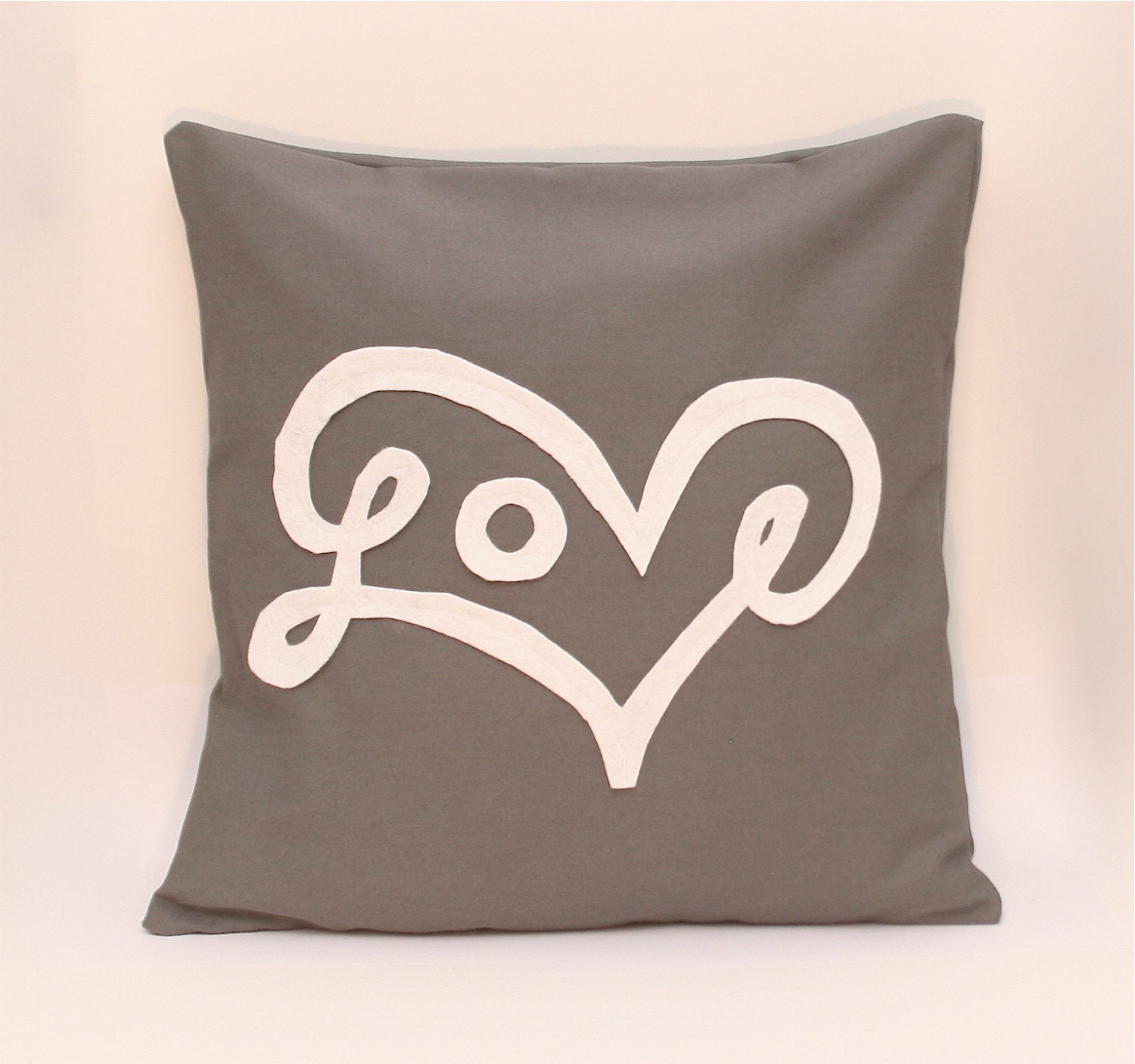 Love Pillow Cover in Grey 18X18"