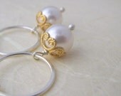 Filigree Pearl Earrings - Sterling Silver and Swarovski  Pearl Bridal Jewellery