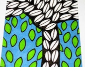 Original Drawing ACEO  Black and White Tree Green Leaves Design