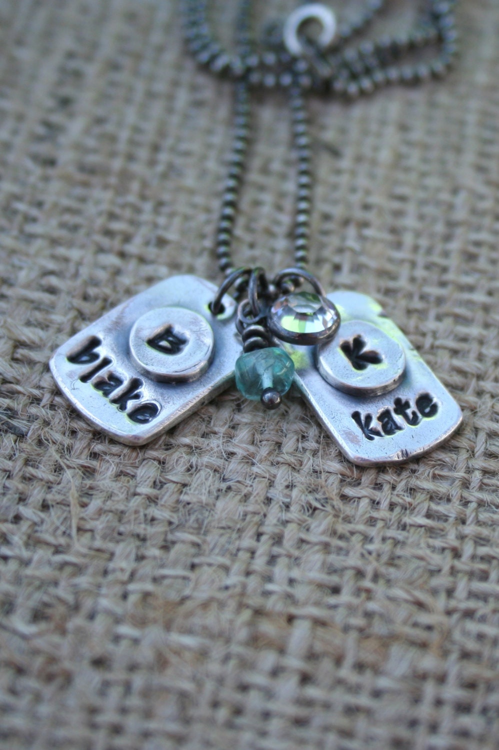 Rustic Silver Necklace Collection - Tiny Tags, personalized jewelry, sterling silver jewelry, silver necklace