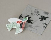 Garden Bird - Porcelain Bird Brooch