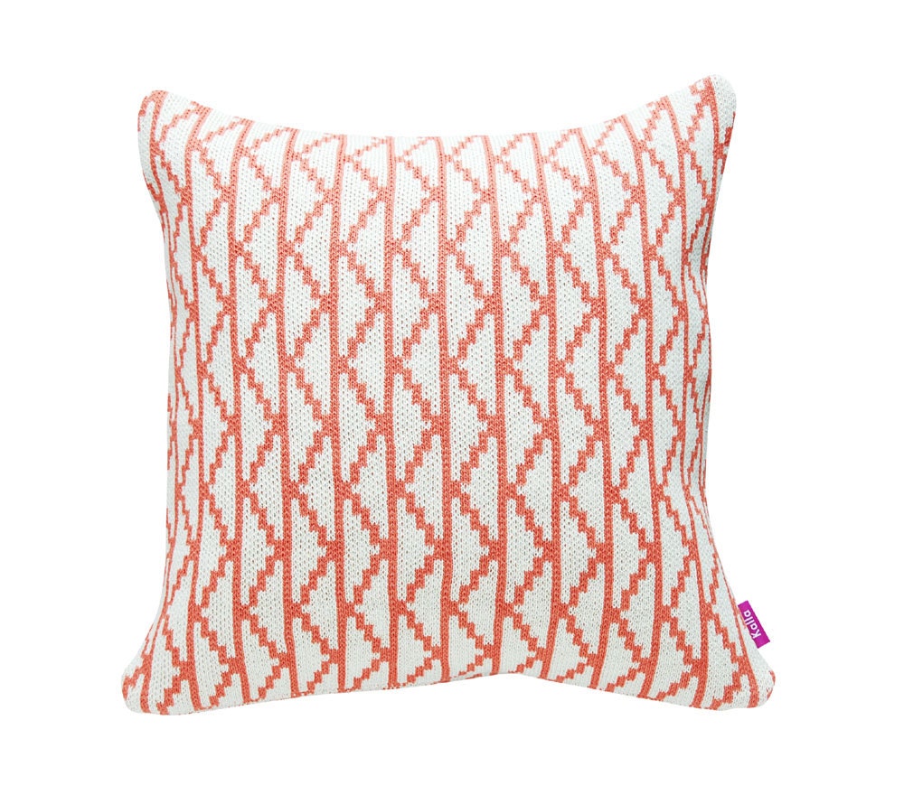 Knitted Pillow Cover - 18x18in/45x45cm - YAMA - White