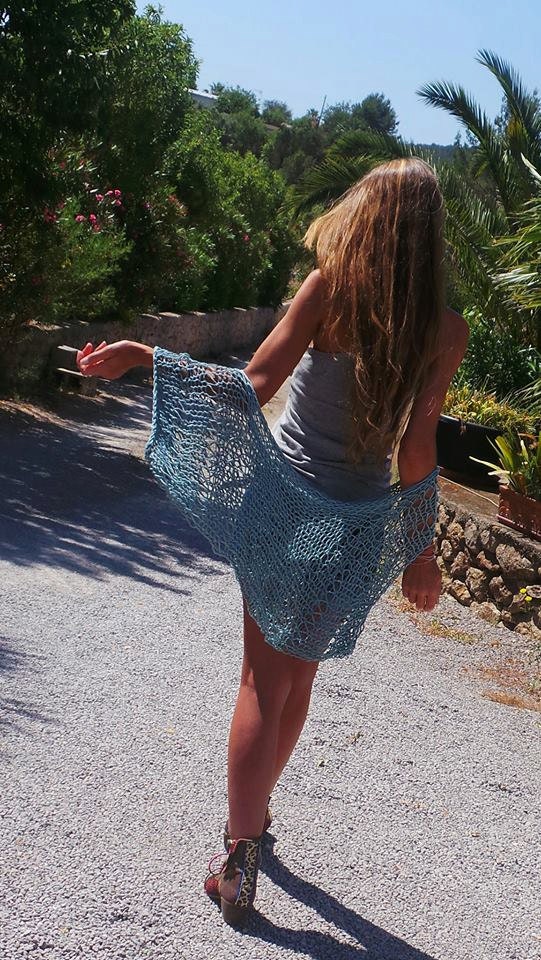 Turquoise blue shrug / blue sweater / Eco Fairtrade Cotton Loose weave shrug