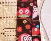 cute owl brown guitar strap