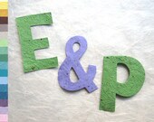 20 Wedding Favor Plantable Paper Letters - Custom Colors - A B C D E F G H I J K L M N O P Q R S T U V W X Y Z - Flower or Herb Seed